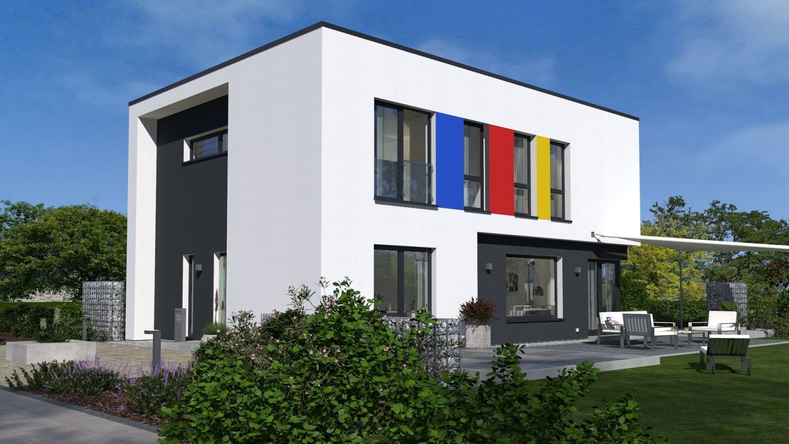 TRAUMHAUS AUF IHREM GRUNSTÜCK, EINZUGSFERTIG.BAUHAUS-ARCHITEKTUR IN OKAL-DESIGN