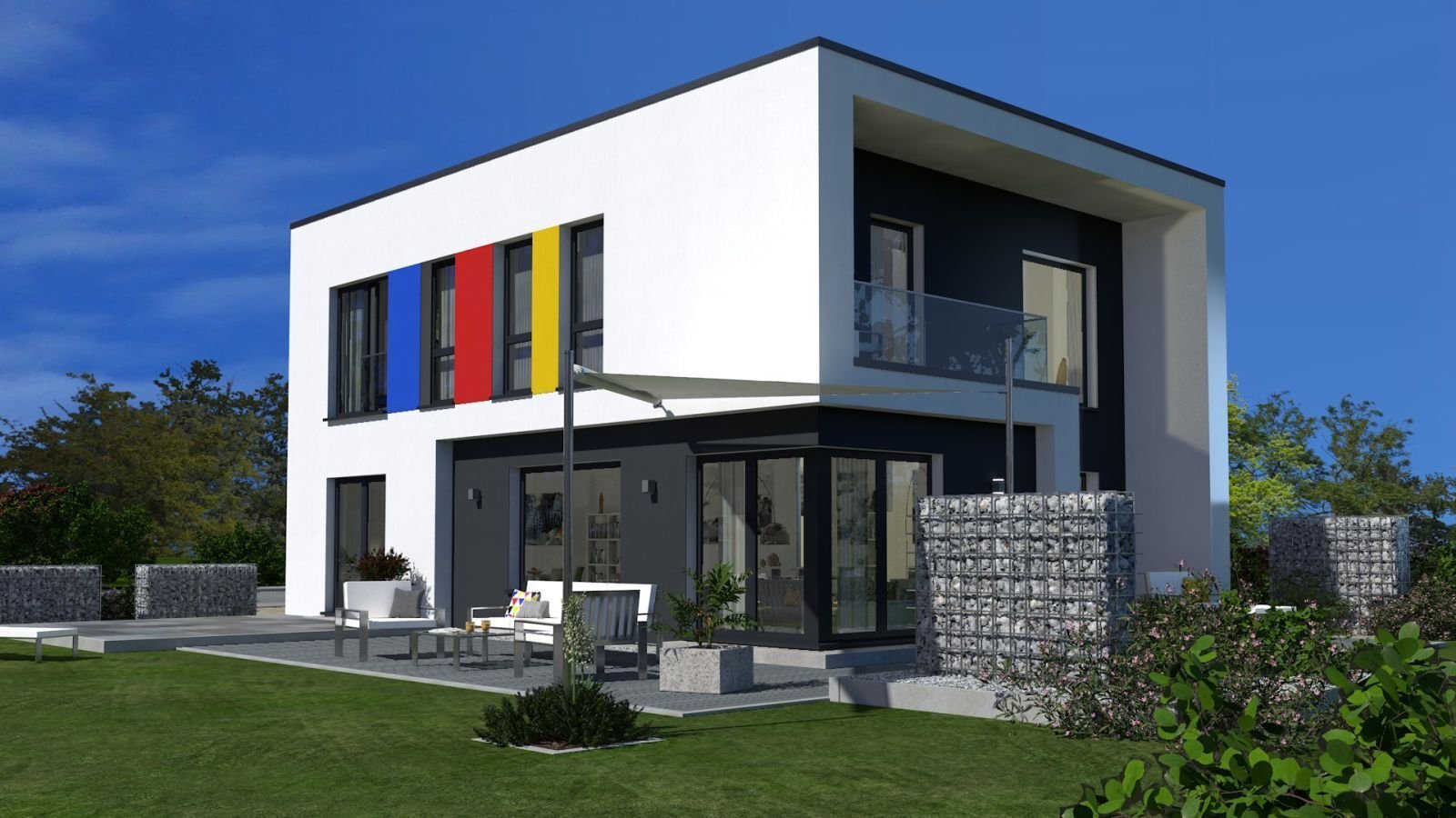 TRAUMHAUS AUF IHREM GRUNSTÜCK, EINZUGSFERTIG.BAUHAUS-ARCHITEKTUR IN OKAL-DESIGN