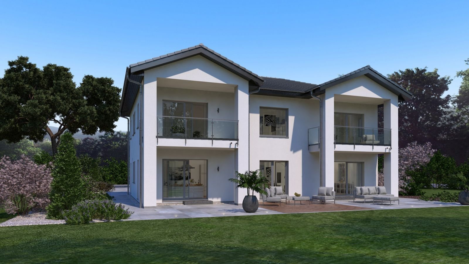 STADTVILLA MIT SÜD­STAA­TEN­FLAIR - malervorbereitet inkl. Bodenplatte