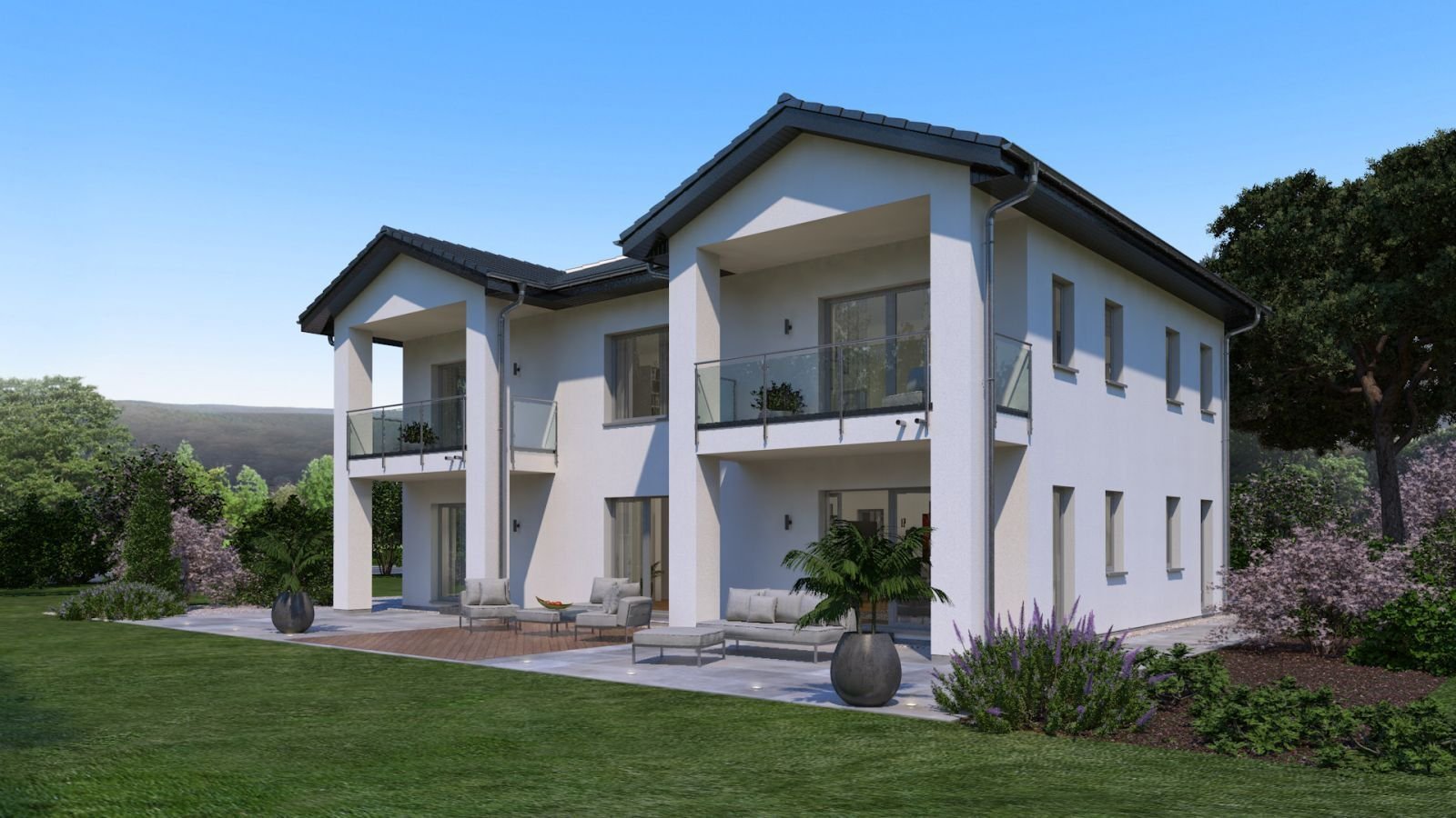 STADTVILLA MIT SÜD­STAA­TEN­FLAIR - malervorbereitet inkl. Bodenplatte