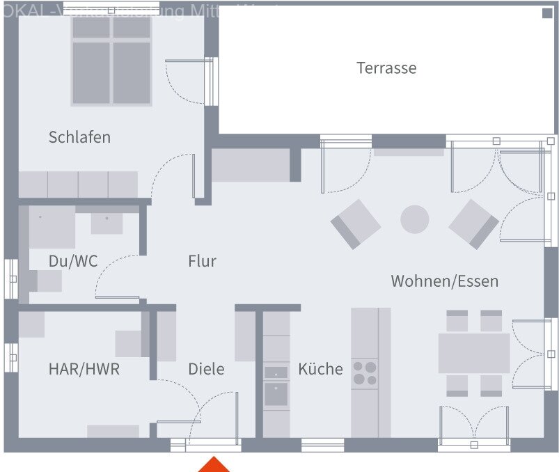 Eleganter Bungalow mit offenem Wohnkonzepts