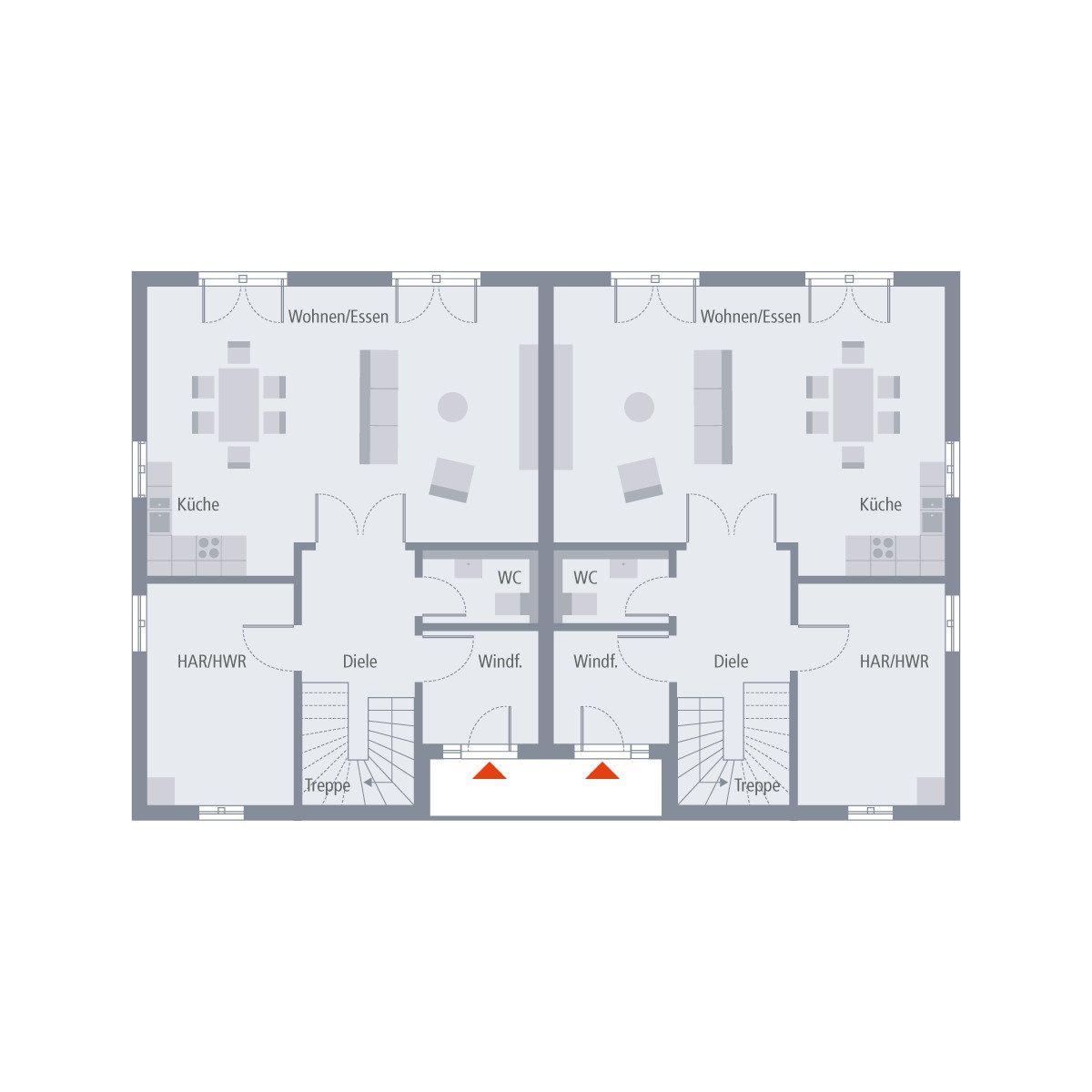 ZWEI DOPPELHAUSHÄLFTEN AUF FREIEM BAUGRUNDSTÜCK IN KÖPPERN – EXKLUSIV