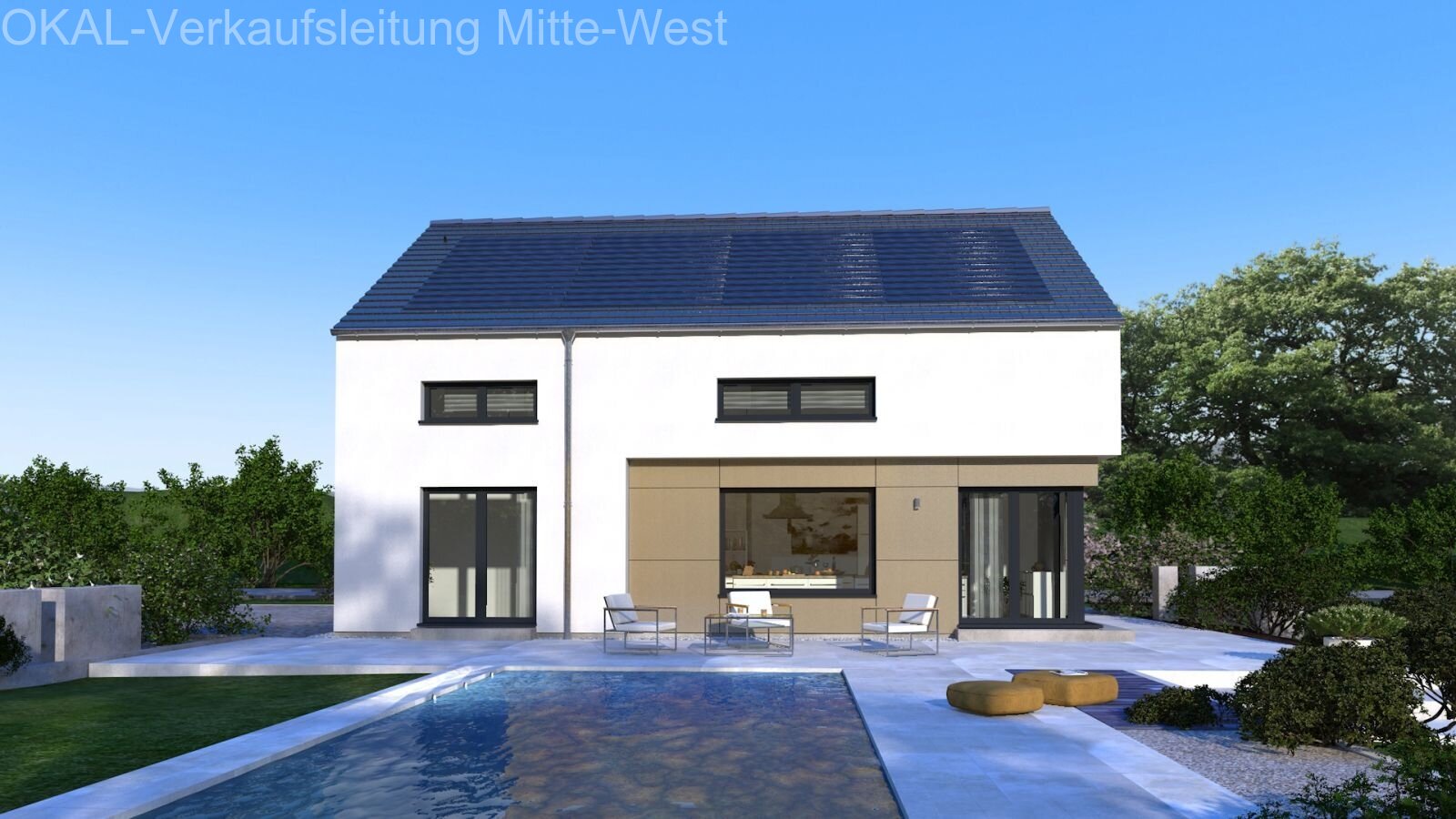 Neues Haus auf schönem Grundstück