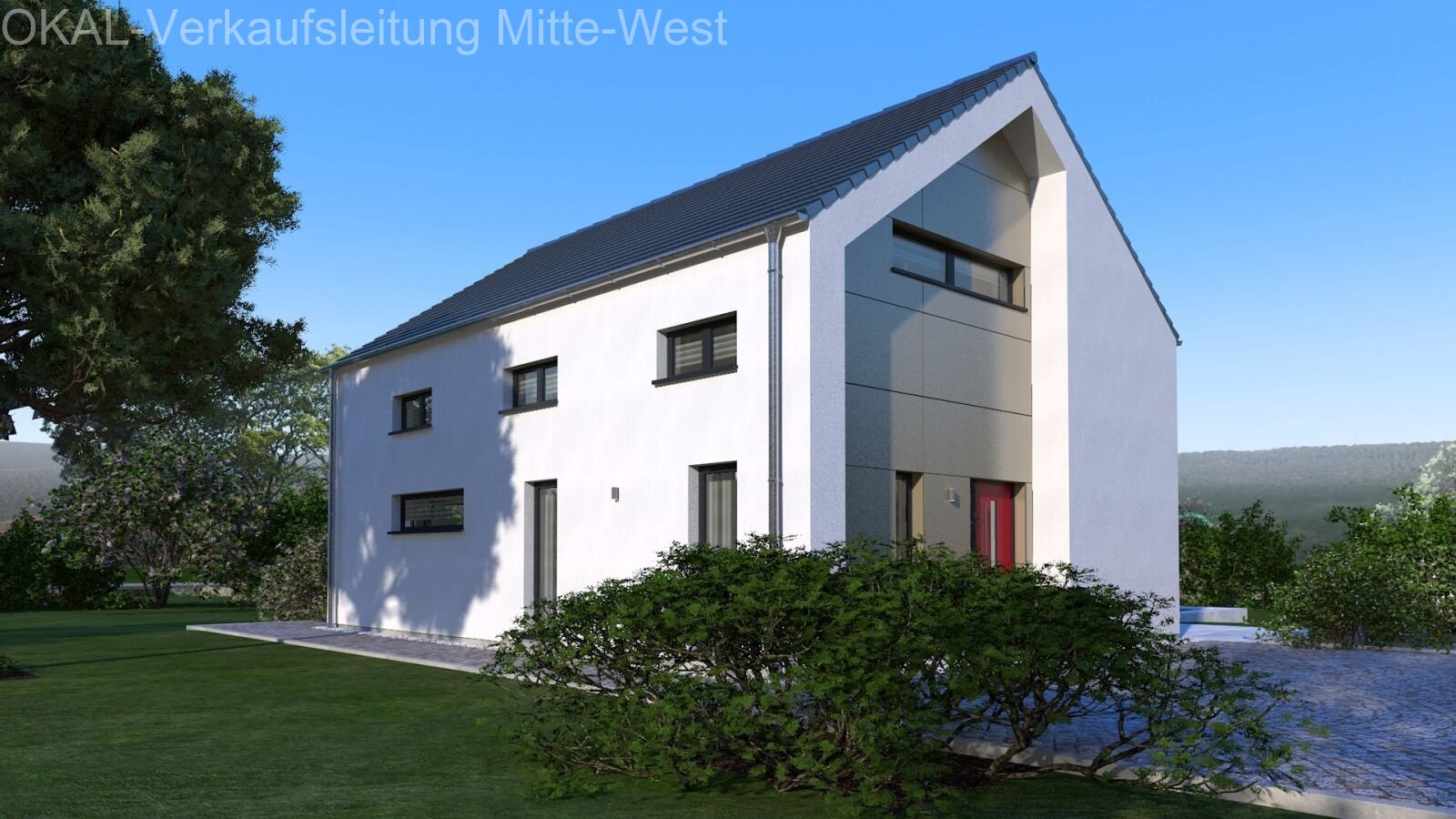 Neues Haus auf schönem Grundstück