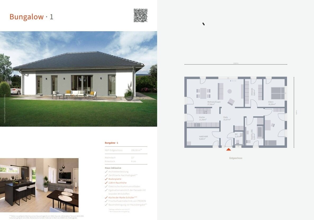 *Aktionshaus EINZUGSFERTIG inkl. Küche* auf 645m² Grundstück - BUNGALOW: WOHNEN UND WOHLFÜHLEN