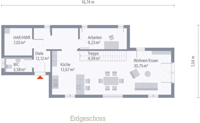 modernes "Bauhaus" Konzept - schmale Grundstücke