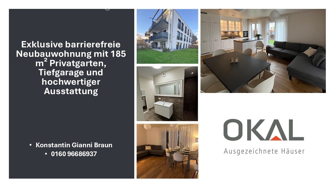Exklusive barrierefreie Neubauwohnung mit 185 m² Privatgarten, Tiefgarage und hochwertiger Ausstattung