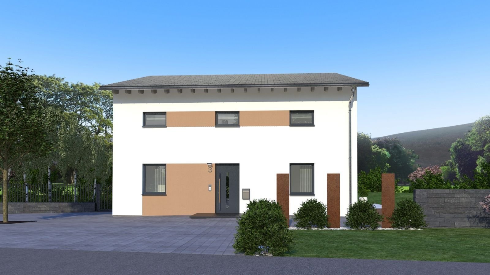 Familenhaus mit versetztem Pultdach - Made by OKAL