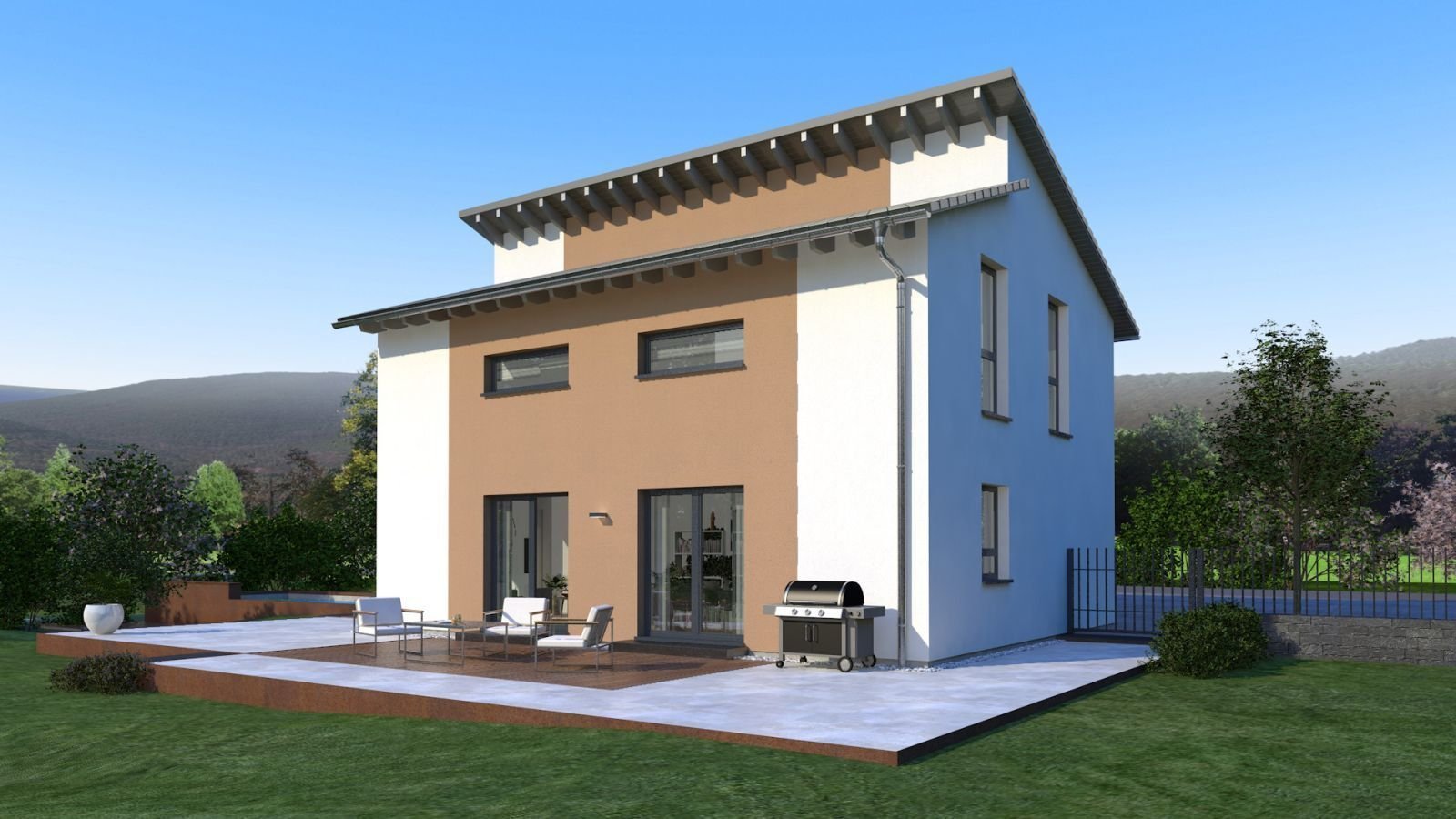 Familenhaus mit versetztem Pultdach - Made by OKAL