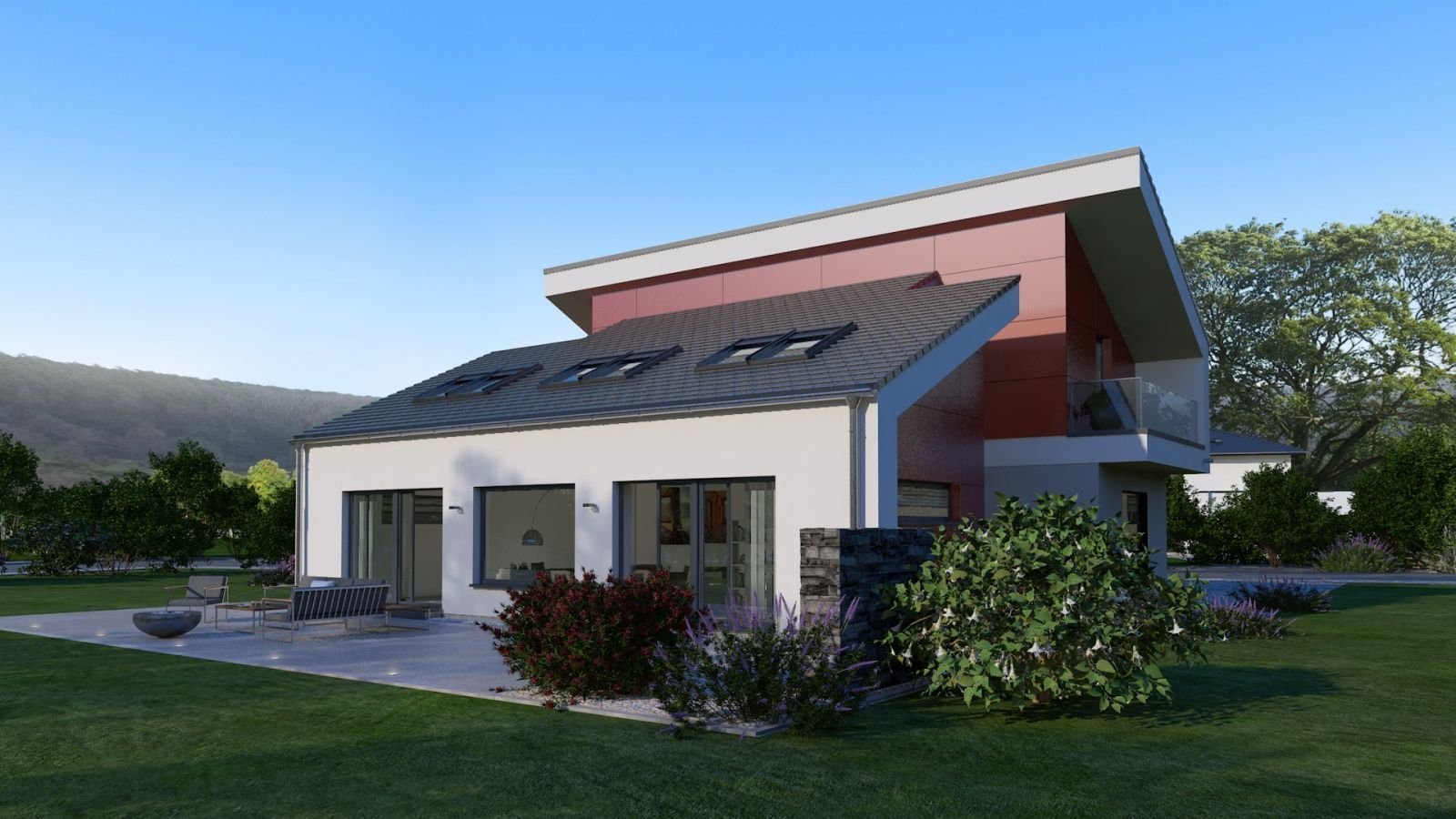 TRAUMHAUS-INKLUSIVE-GRUNDSTÜCK, EINZUGSFERTIG,PULTDACHHAUS FÜR INDIVDUALISTEN