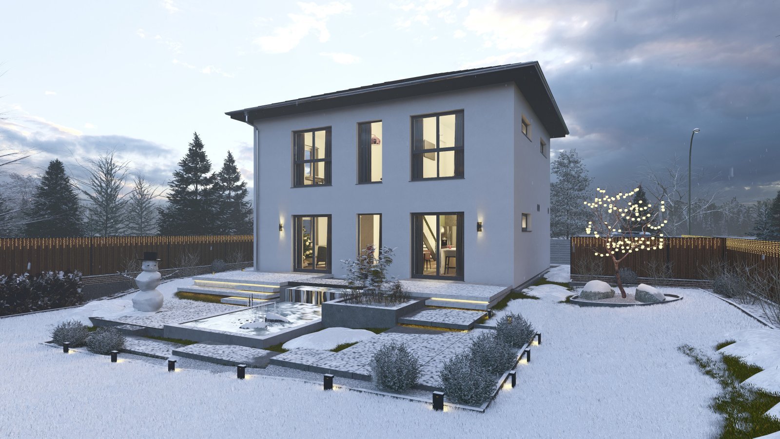 MODERNES WOHNHAUS MIT ELEGANTEM WALMDACH
