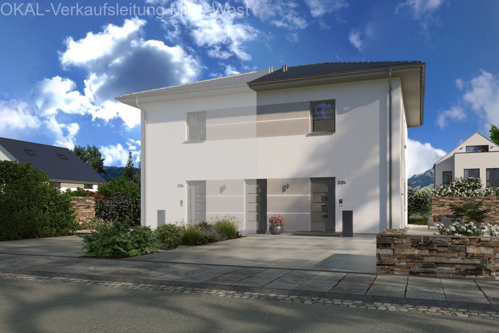 Neubau Doppelhaus mit schönem Grundstück