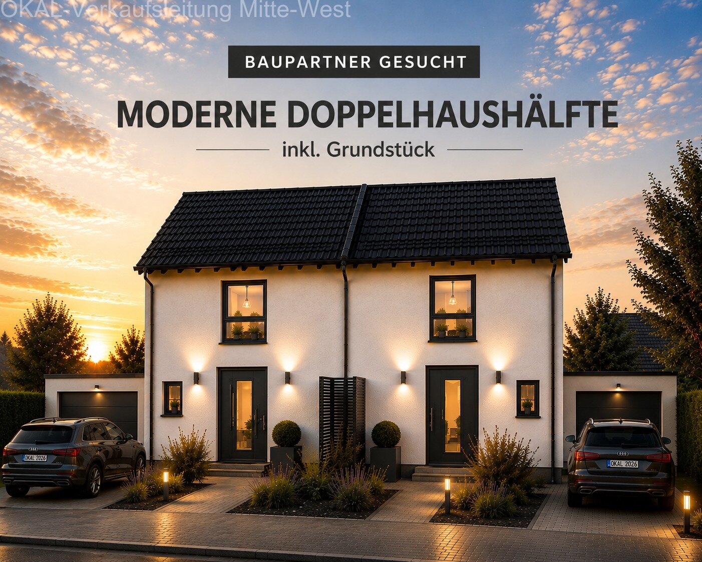 Baupartner gesucht: Moderne 2,5 geschossige Doppelhaushälfte inkl. Grundstück