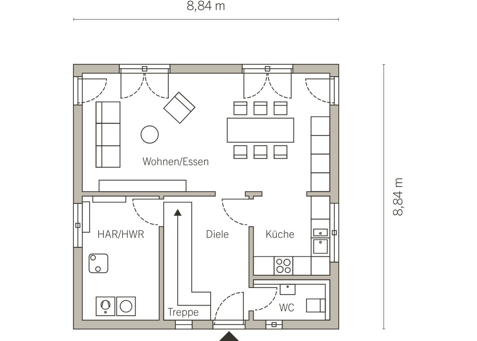 SACHLICHES EINFAMILIENHAUS GEPAART MIT NÜTZLICHER FUNKTIONALITÄT - Malervorbereitet inkl. Grundstück