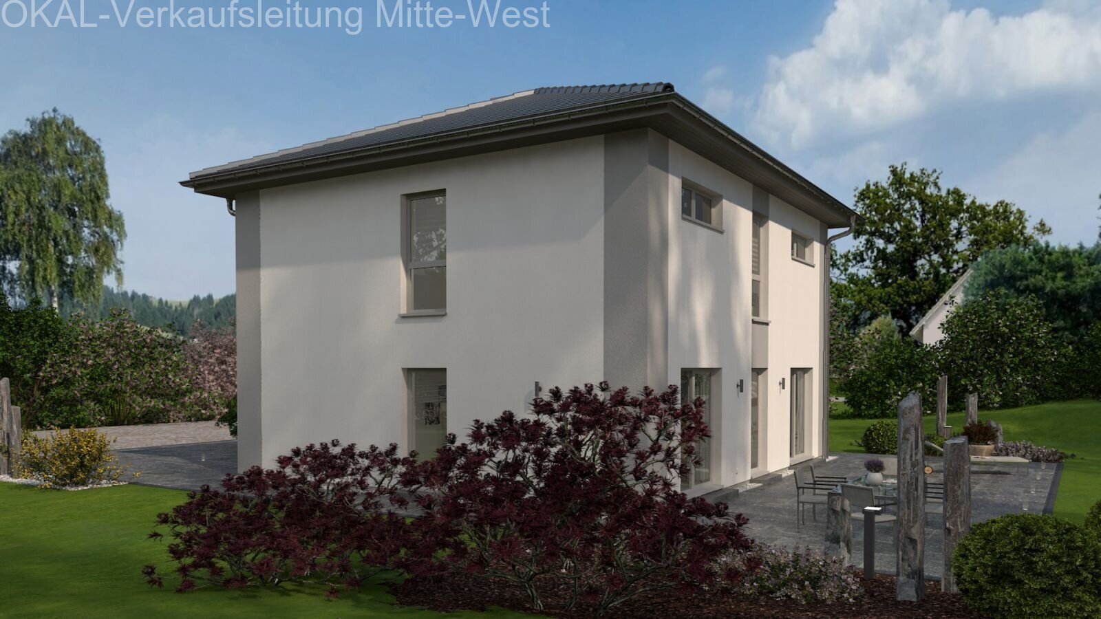 Modernes Haus auf schönem Grundstück