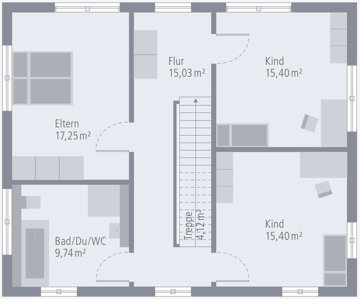 modernes "Bauhaus" Konzept - schmale Grundstücke