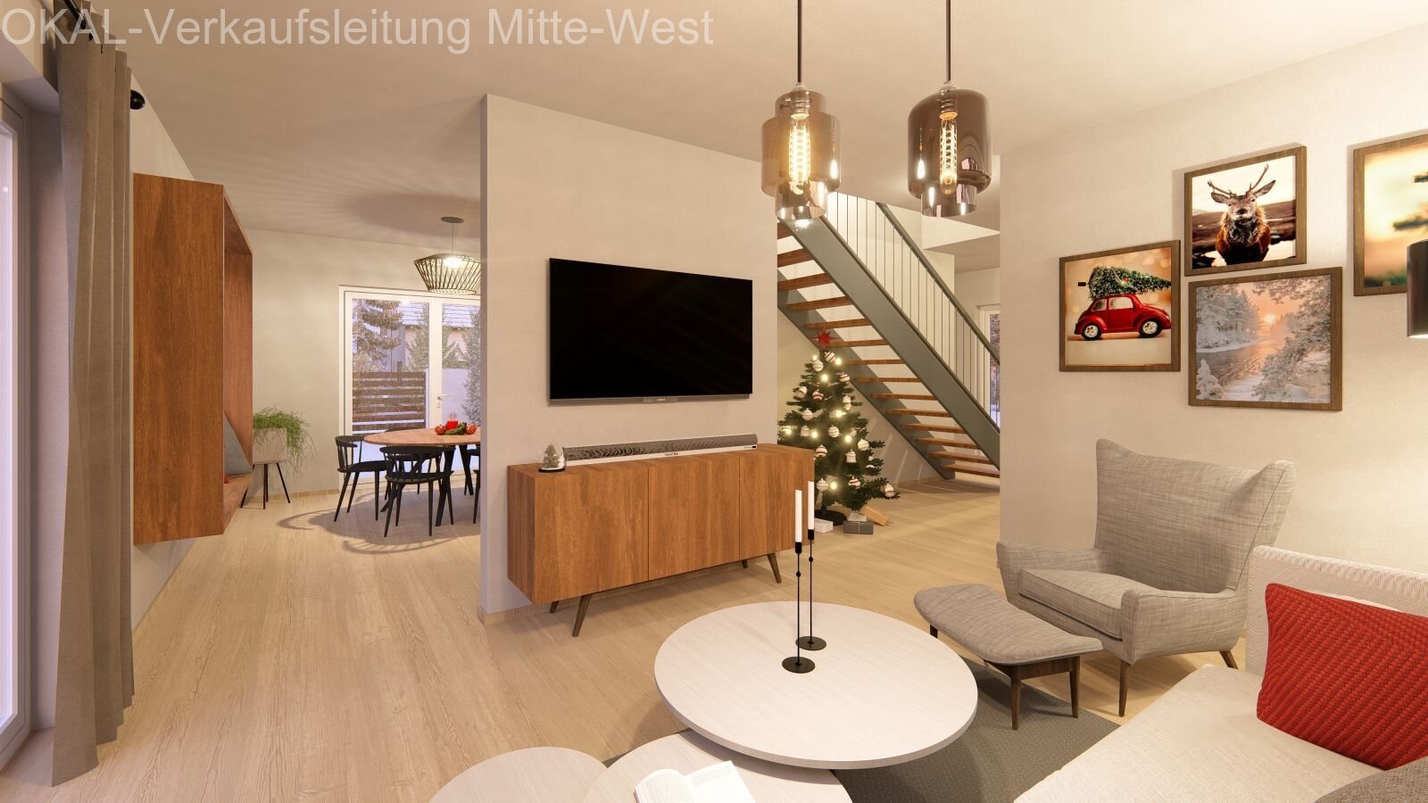 Viel Offenheit bei kompakten Grundriss clever Wohnen mit OKAL Winterzauber