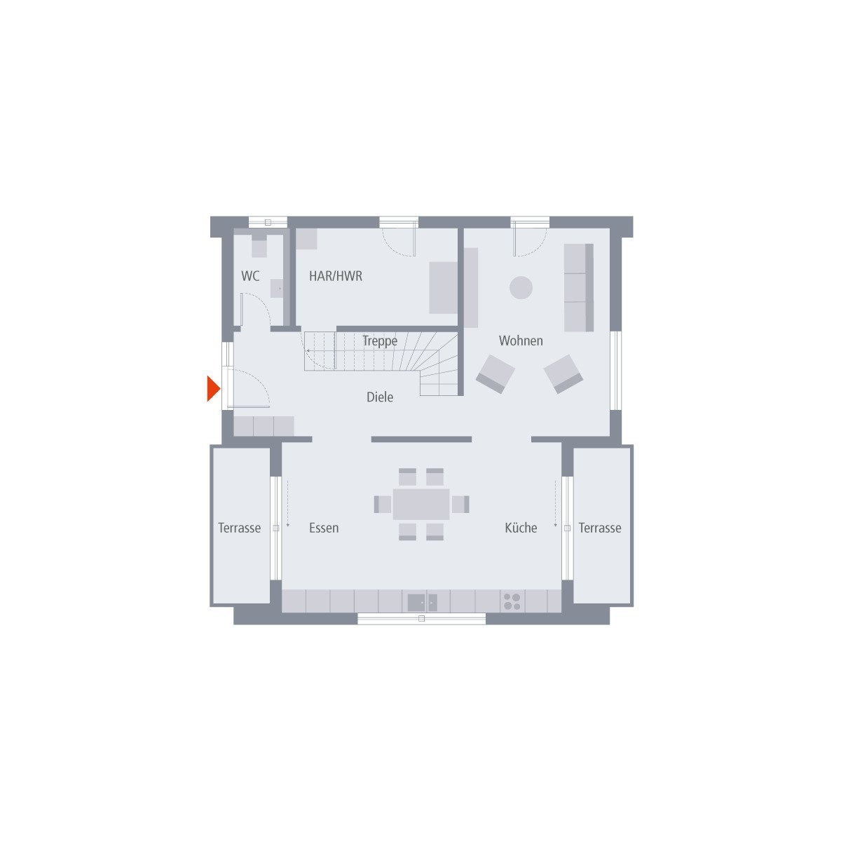 EIN­FA­MI­LI­EN­HAUS MIT MODERNEM DE­SI­GNAN­SPRUCH