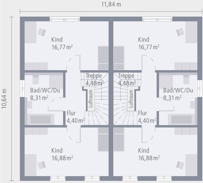 Zwei Wohneinheiten – mit vielen architektonischen Besonderheiten. Der Hingucker!