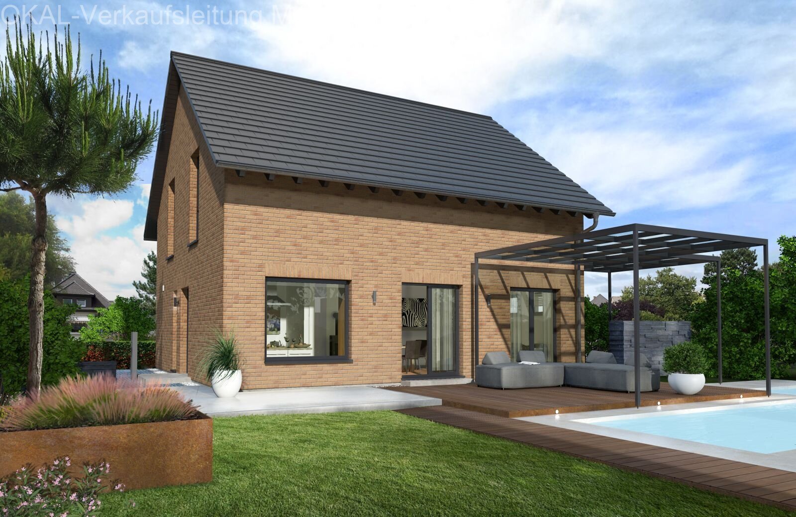 Design 15 Garten Sommerabend Sitzfenster Klinker