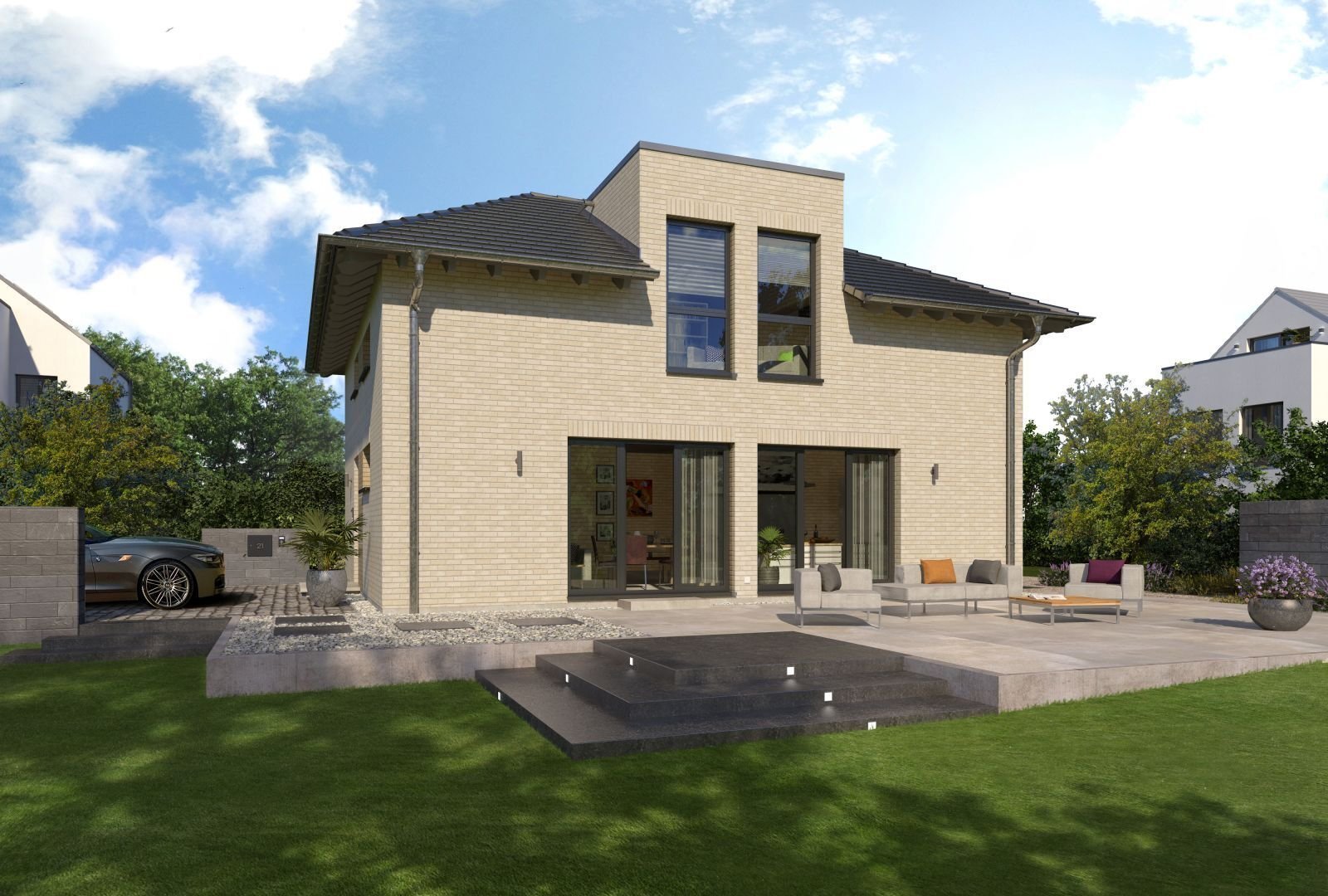 Ansicht Garten Klinker Ansicht Garten Klinker