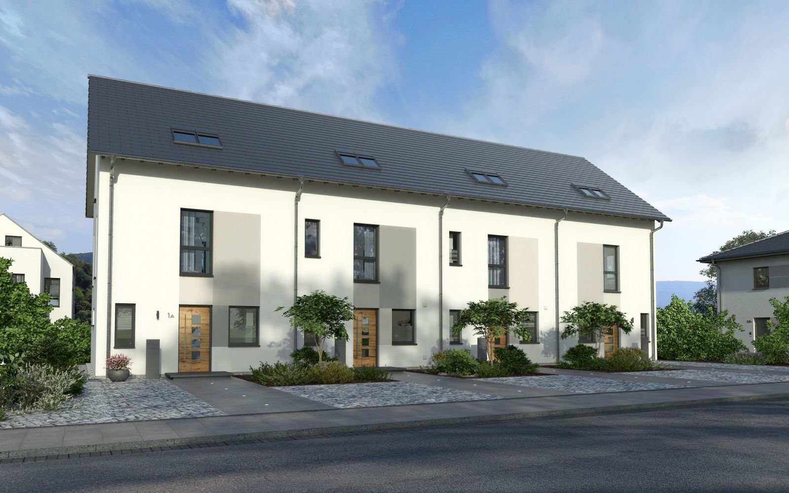 Ansicht Eingang komplettes Reihenhaus Ansicht Eingang komplettes Reihenhaus