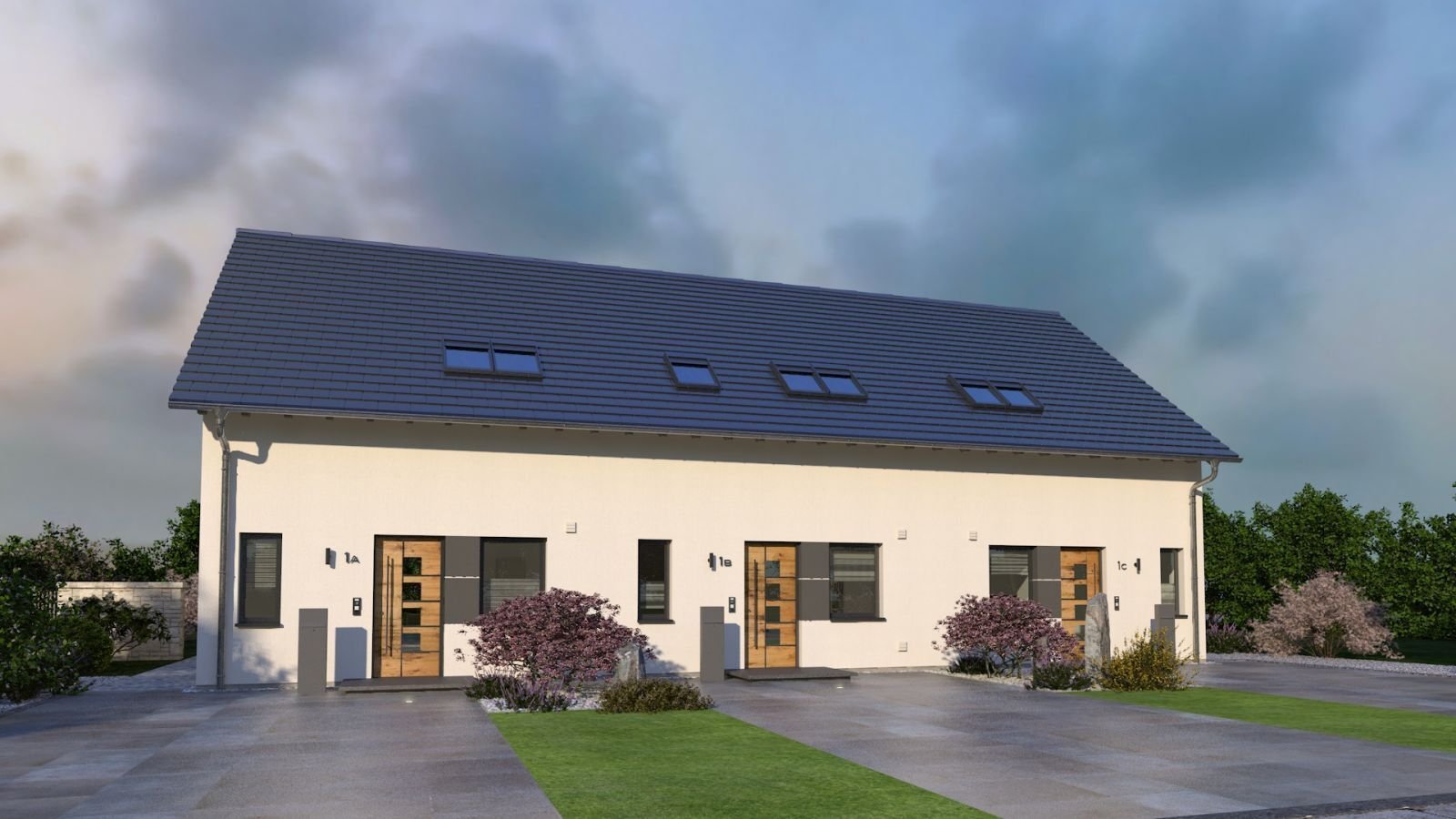 Ansicht Eingang komplettes Reihenhaus Ansicht Eingang komplettes Reihenhaus