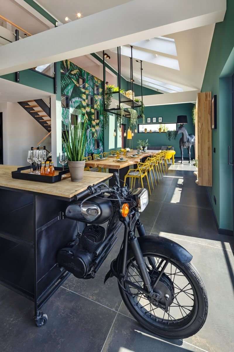 Ansicht Küche/Esszimmer/Wohnzi