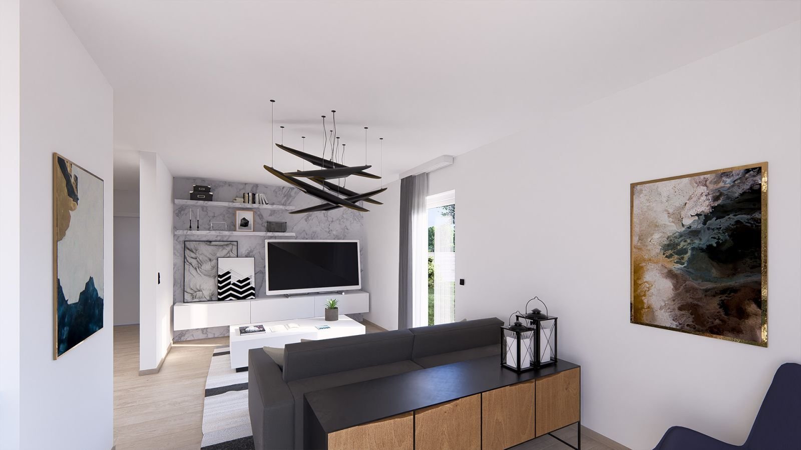 Ansicht Wohnzimmer Wohneinheit 1